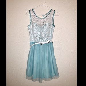 Lace turquoise dress
